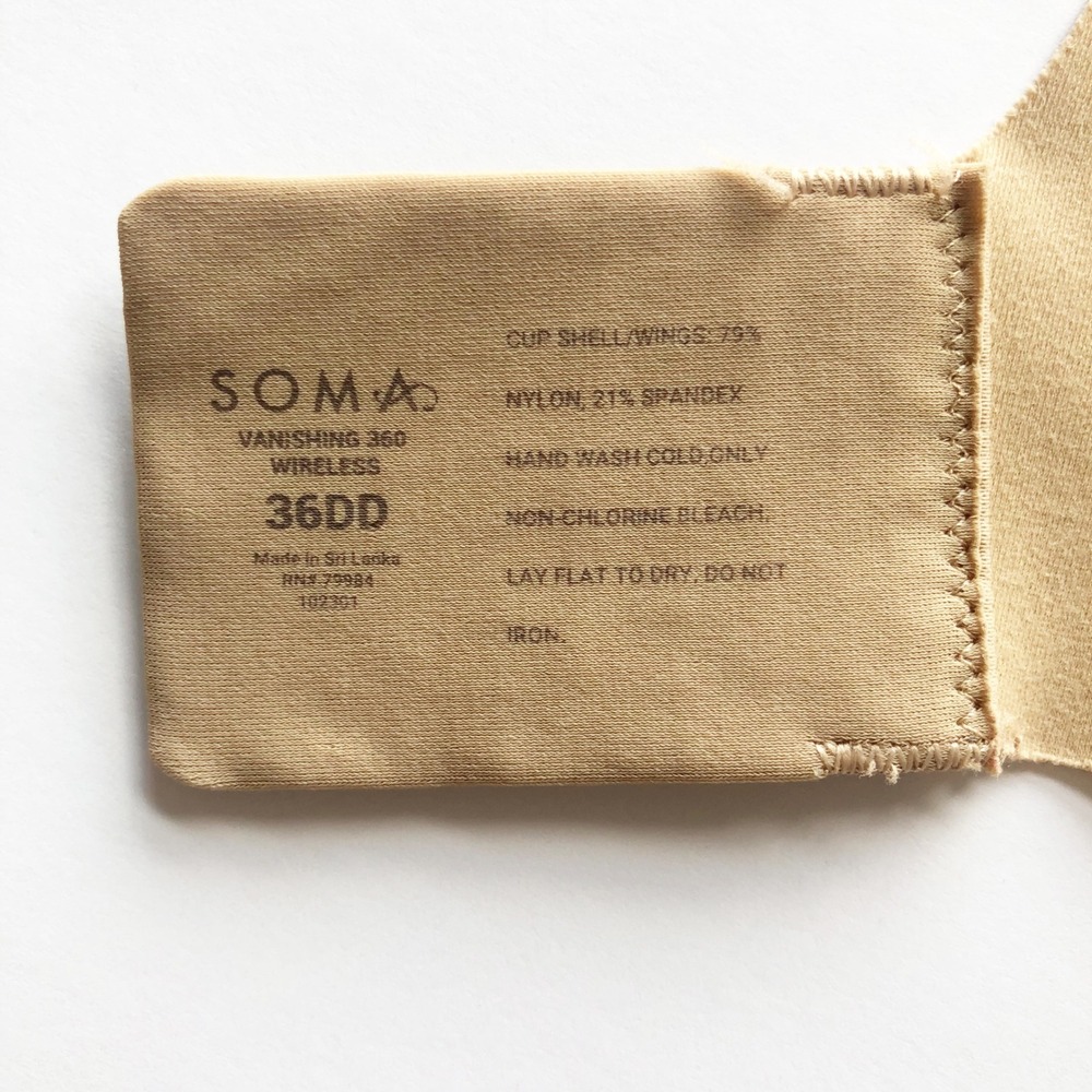 Soma Bra Womens 36DD Vanishing 360 Wireless Nude Beige Smooth Back - Picture 4 of 4